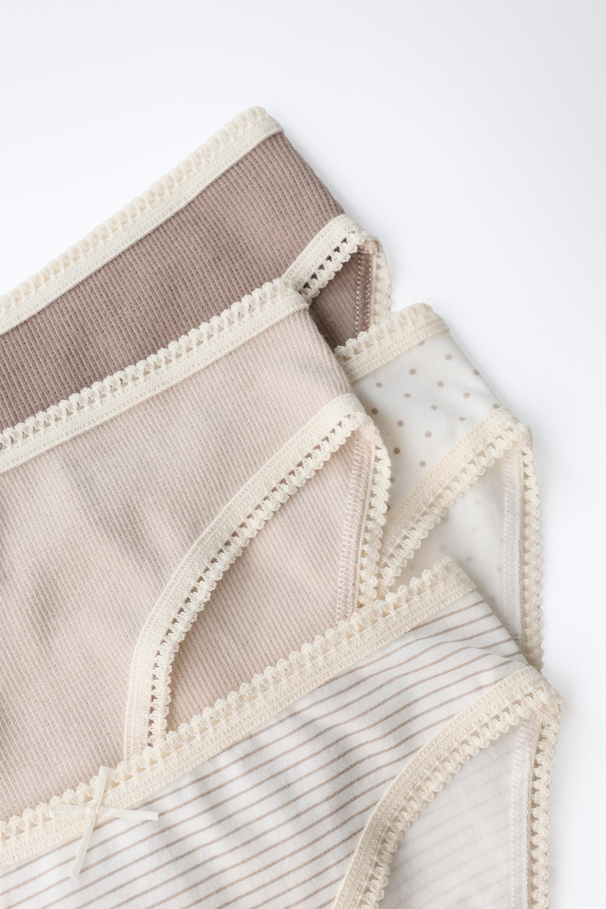 6-14 ANS / LOT DE SIX CULOTTES RAYÉES ET CÔTELÉES